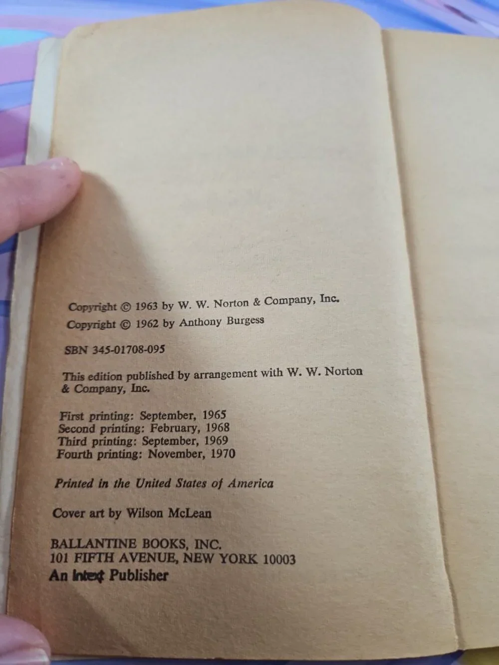 Anthony Burgess - A Clockwork Orange (Paperback, 1970) 4th Ballantine Printing